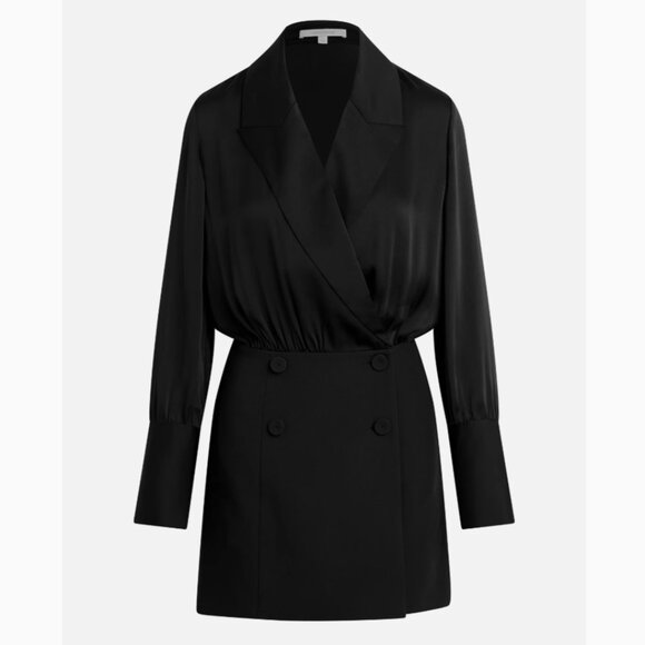 NWT Favorite Daughter The I Can Fix Him Dress Black Satin Classic Cocktail 0/6/8 - Picture 4 of 6